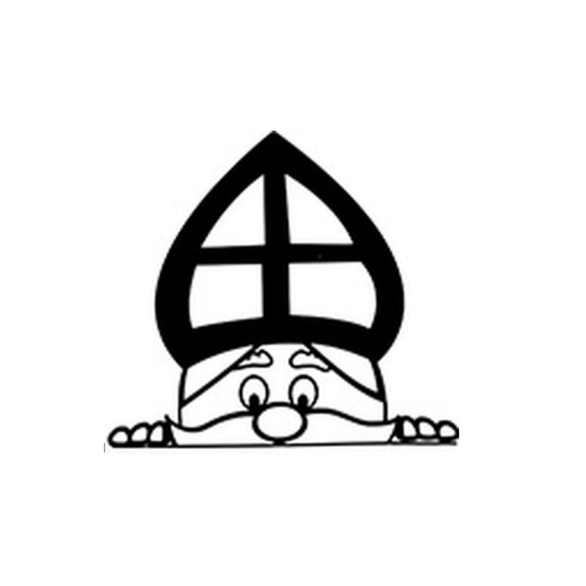 Sinterklaas met mijter die over de rand gluurt – Studio DSigns