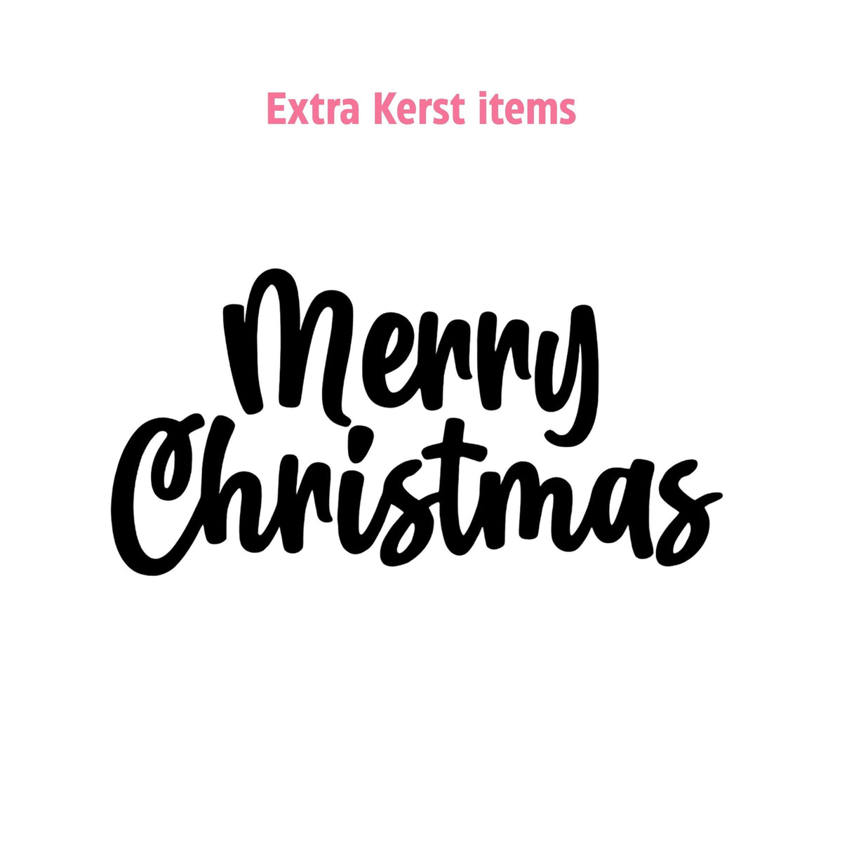 Zwarte statische raamsticker met de tekst Merry Christmas in sierlijke letters, apart bij te bestellen bij Studio DSigns