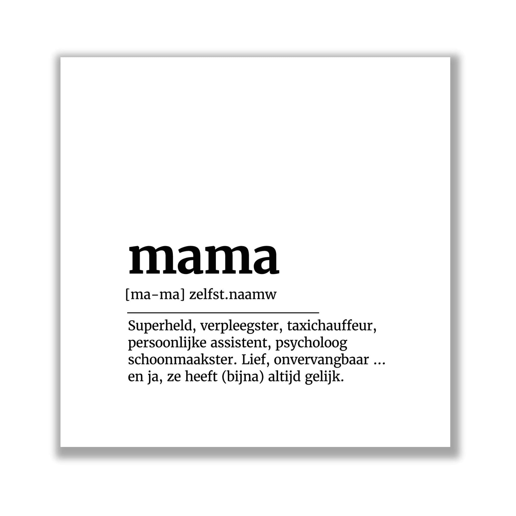 Tegeltje met tekst mama cadeau moeder